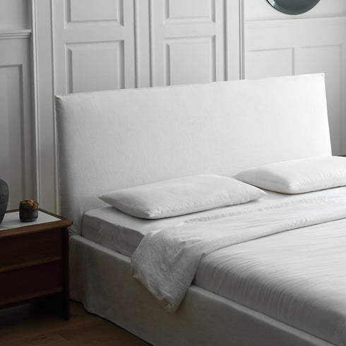 Evan Minimalist Cotton Linen Blend Bed Frame